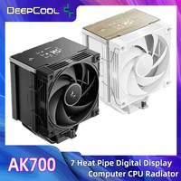 Enfriador de CPU Deepcool AK7000 con pantalla de control de temperatura, 7 tubos de calor, enfriador de aire para CPU, compatible con Intel LGA1851, 1700, 1200, 115X, AMD AM5, AM4