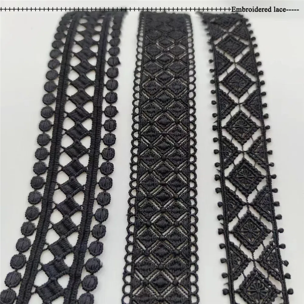 Nero bianco scava fuori il nastro di pizzo ricamato floreale abbigliamento fai da te tessuto per cucire nastro di pizzo vestito decorazione