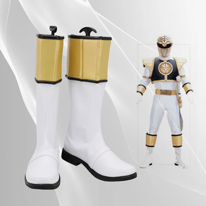 

Tyranno Рейнджер Белый Рейнджер Обувь для косплея Сапоги Хэллоуин Карнавальные сапоги Реквизит для косплея на заказ