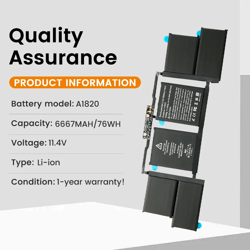 BGBT 76WH A1820 Laptop Battery for APPLE MACBOOK PRO 15