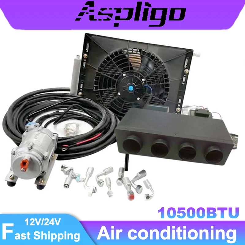

Aspligo 24 В электромобиль холодильный кондиционер 12 В охлаждение парковочный кондиционер для трактора грузовик кемпер фургон караваны