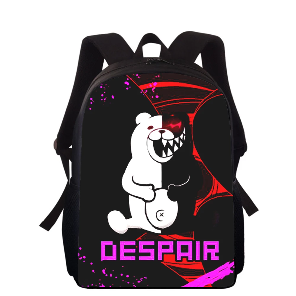 Danganronpa Monokuma anime 15 ”nadruk 3D plecak dla dzieci torby szkolne dla chłopców podstawowych dziewcząt plecak uczniów torby na książki szkoły