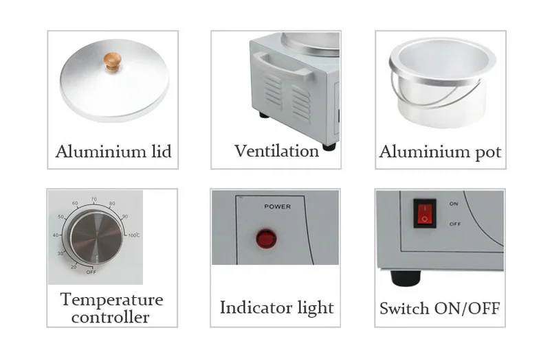 YTYIN CZJ-802 Podwójny piec do wytapiania wosku z regulacją temperatury do użytku domowego, plastikowa maszynka do depilacji ręcznej, urządzenie do depilacji gorącym woskiem.