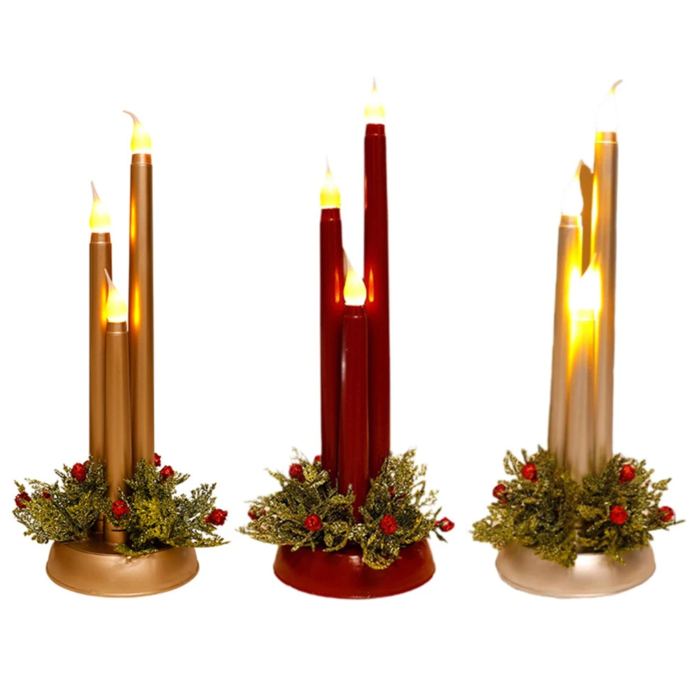 

1PC Christmas Halloween LED Candles Flameless Christmas Candles Photo Props Ornament For Home Decoration 30*10cm Table Decor