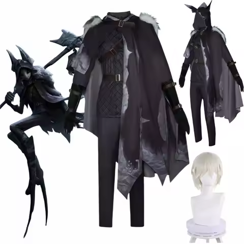 Game Night Watch Cosplay Anime Ithaqua Costume Wig Hooded Cloak Cape Uniform Man Halloween Carnival Suit