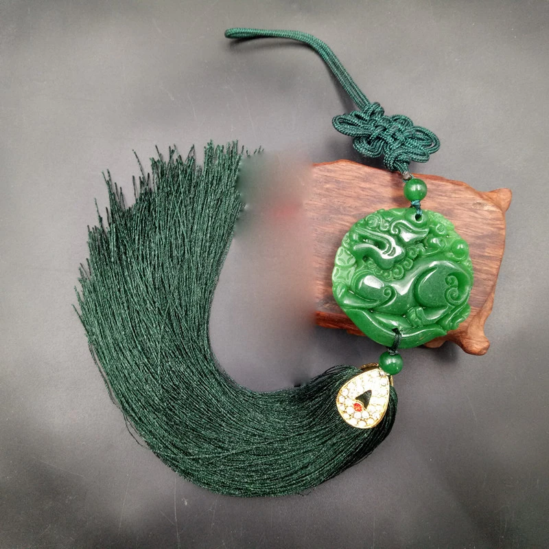 12 Designs Hanfu Waist Hanging Accessory Handmade Multicolor Tassel Car Hanger Genuine Jade Plate Bring Good Luck Wealth Safety