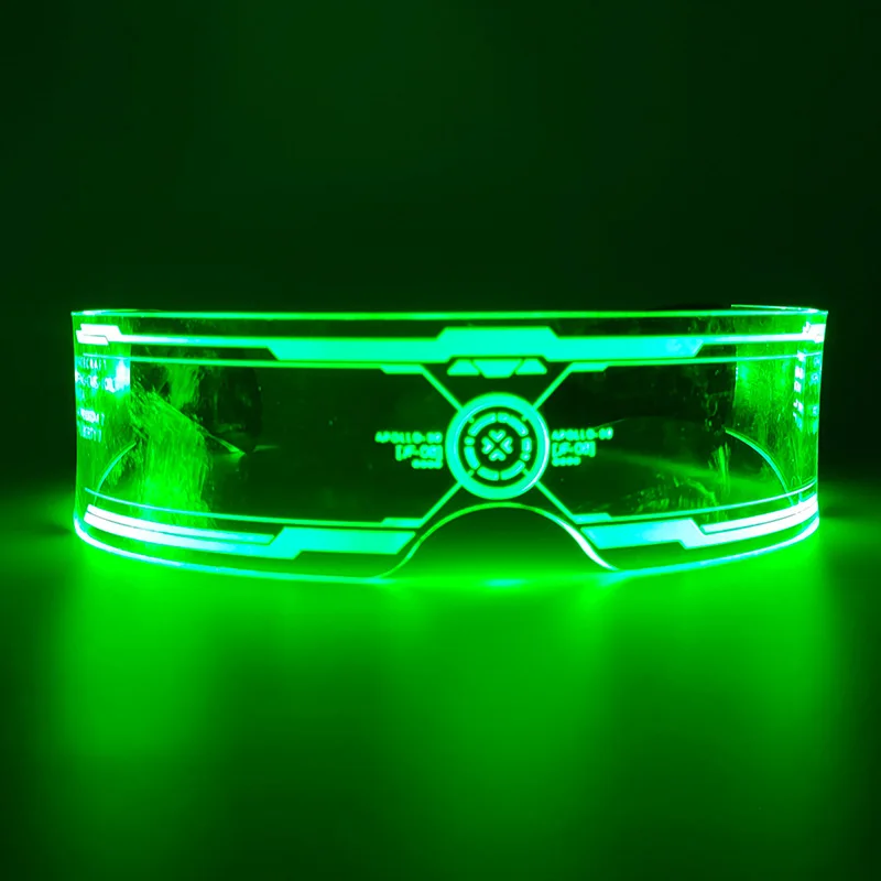 Cool Led occhiali occhiali da sole luminosi Cyberpunk flash Party Glasses Rave Neon Mask Toys occhiali decorativi per concerti vocali DJ