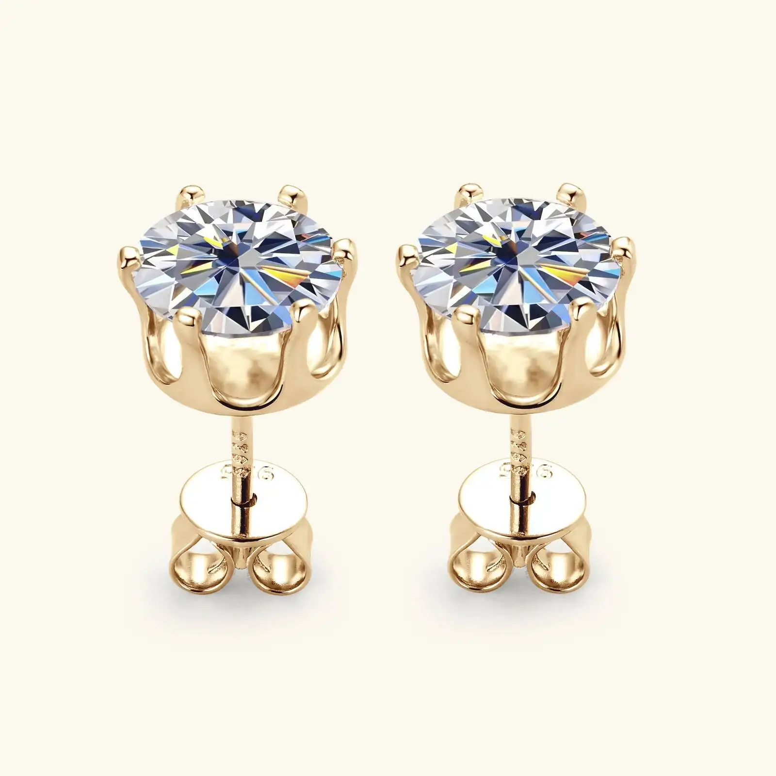 JoiasHome Ohrstecker aus 925er Sterlingsilber, 0,1–3 Karat, D-Farbe, Moissanit-Ohrstecker, funkelnder Piercing-Schmuck für Damen und Herren – Detail 6