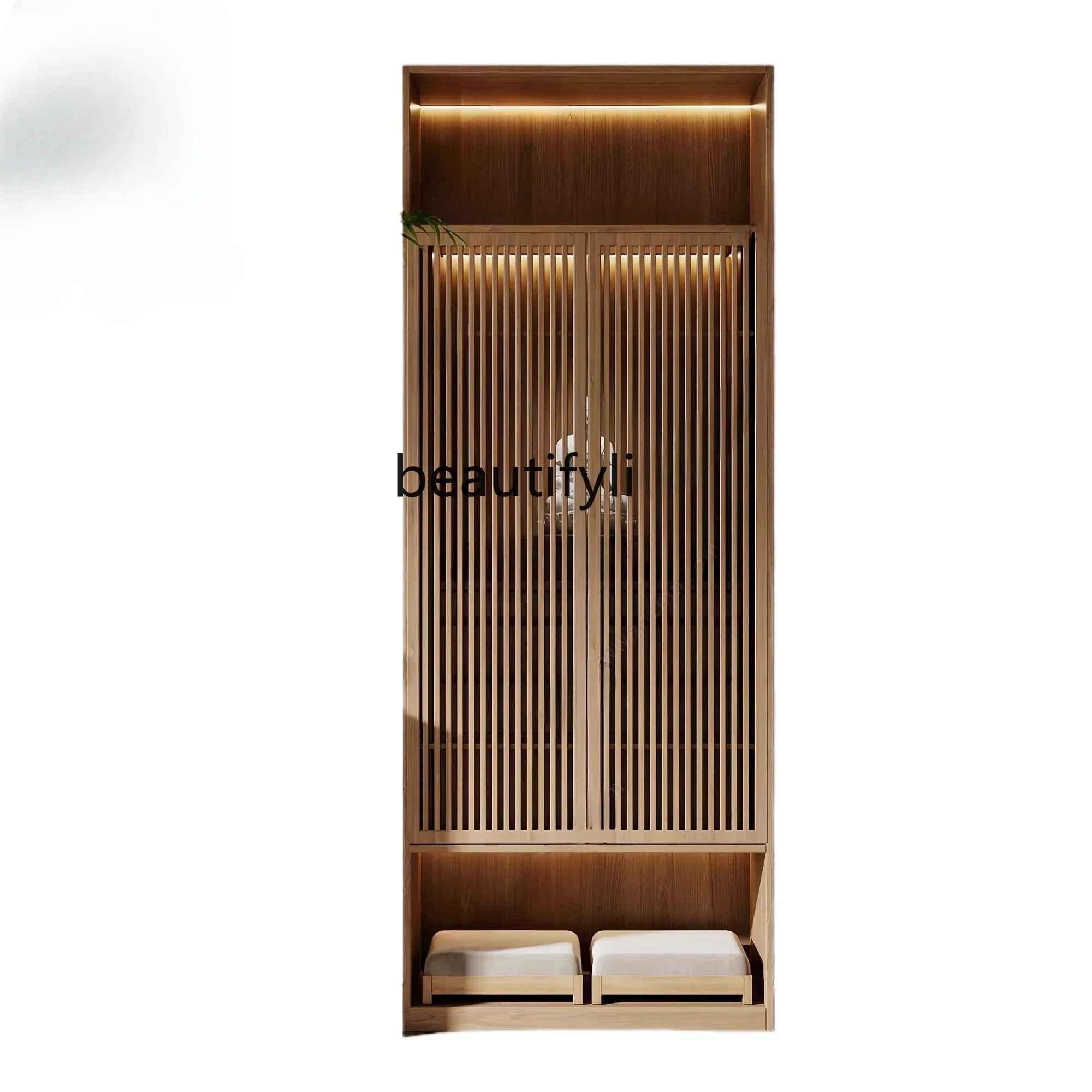 

yh Table Shentai Modern Light Luxury Small New Chinese Style, Ash Wood Living Room Wabi Sansan Wind Solid Wood Locker