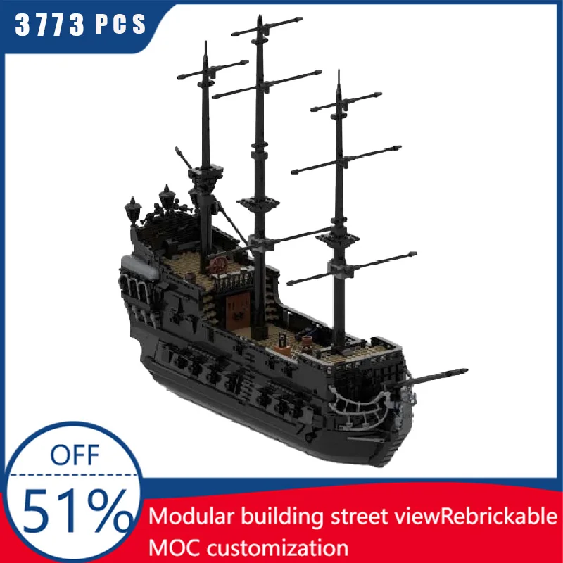 

3773 Parts MOC Black Pirate Ship Technical Building Blocks Model Mini Bricks Toys MOC Construction Sets Gift For Adults & Teens