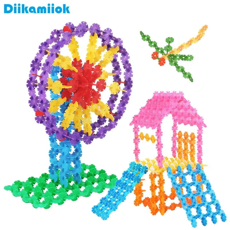 100pcs Multicolor Plastic Interconnecting Building Blocks for Kids DIY Construction Toy Games Children Learning Educational Toys