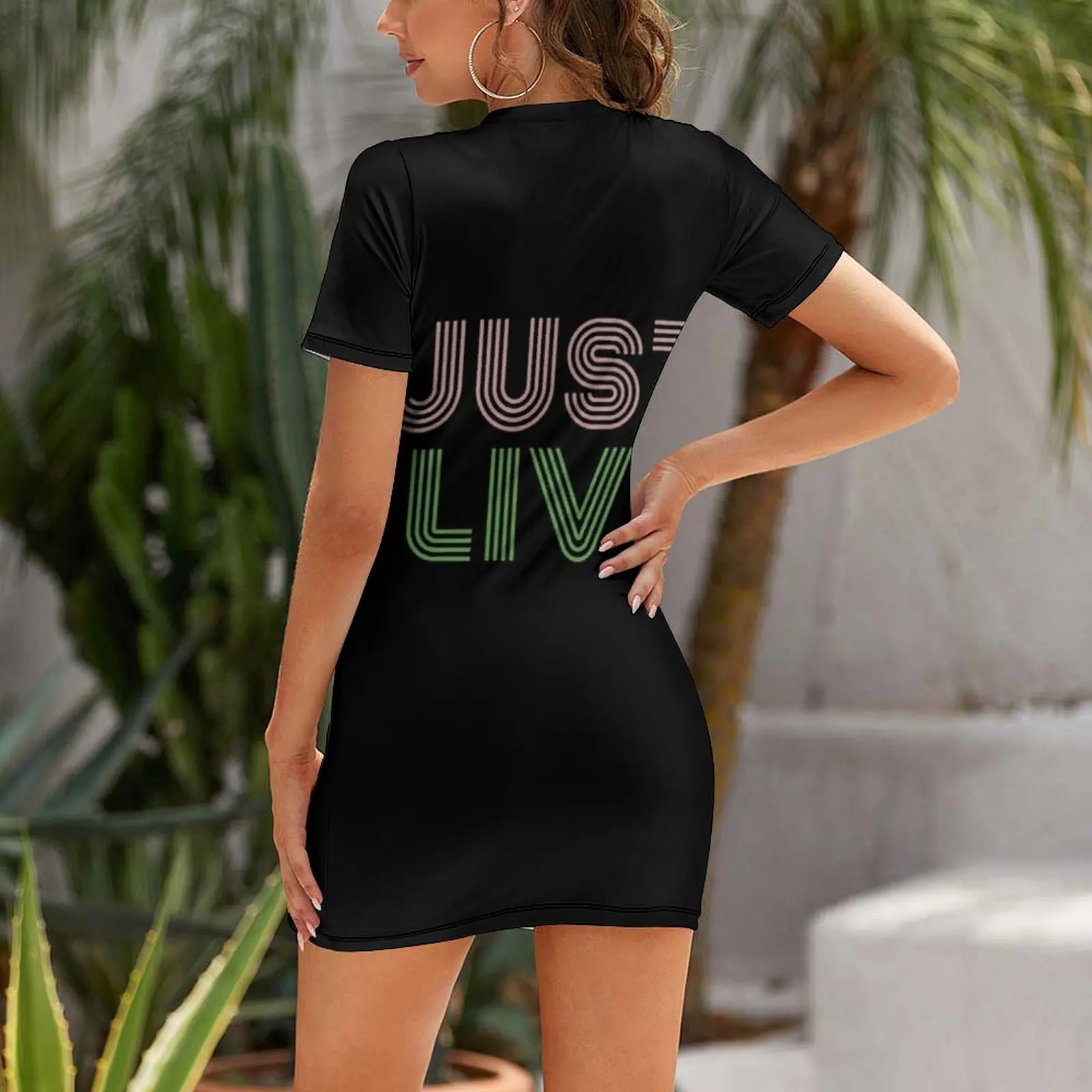 Just Live T shirt Short-Sleeved Dress elegant evening dresses for women 2025 Dresses gala prom clothes Cocktail of dresses Dress