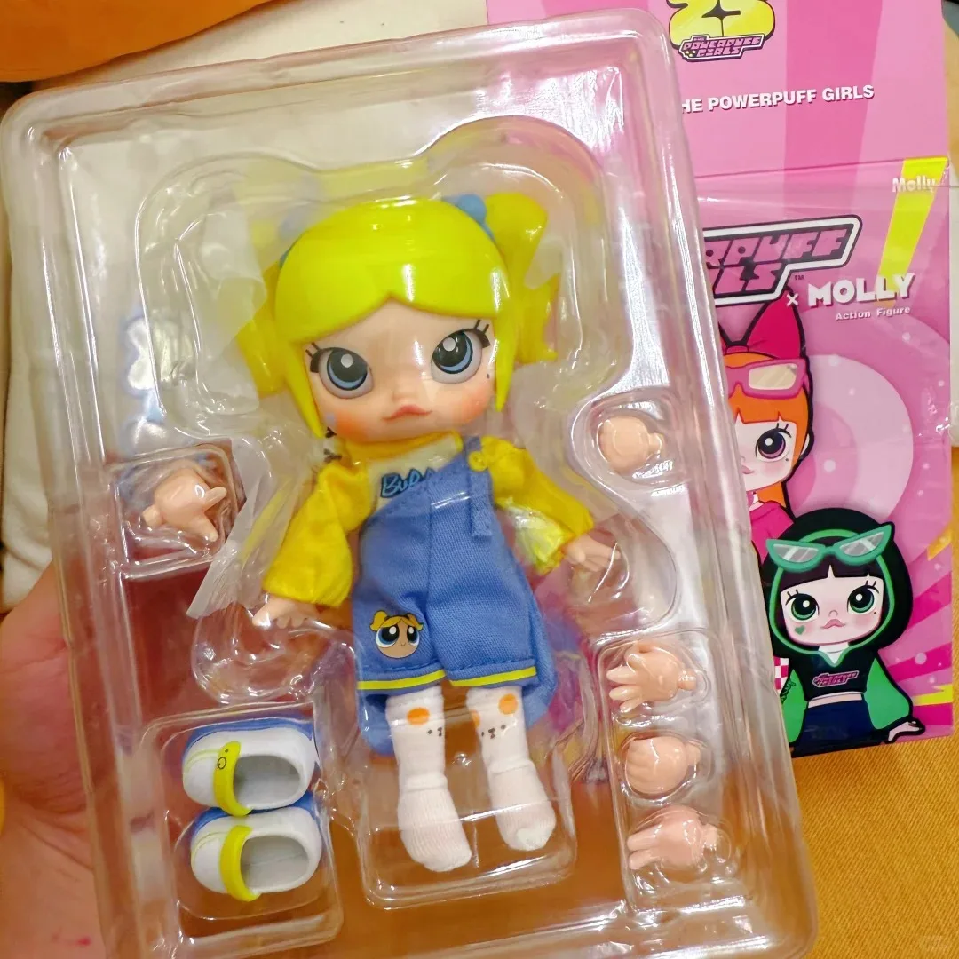 

POP MART Совместный выпуск: Серия Molly The Powerpuff Girls, трендовые коллекционные фигурки в слепых коробках, милые и интересные подарки, в наличии, оригинал