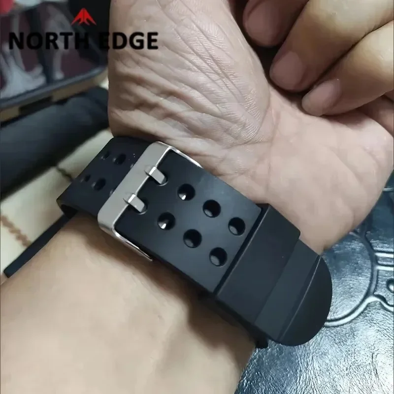NORTH EDGE AK Men Digital Sports Watch 100M Waterproof Multi Function Pedometer Camping Hiking Wristwatch