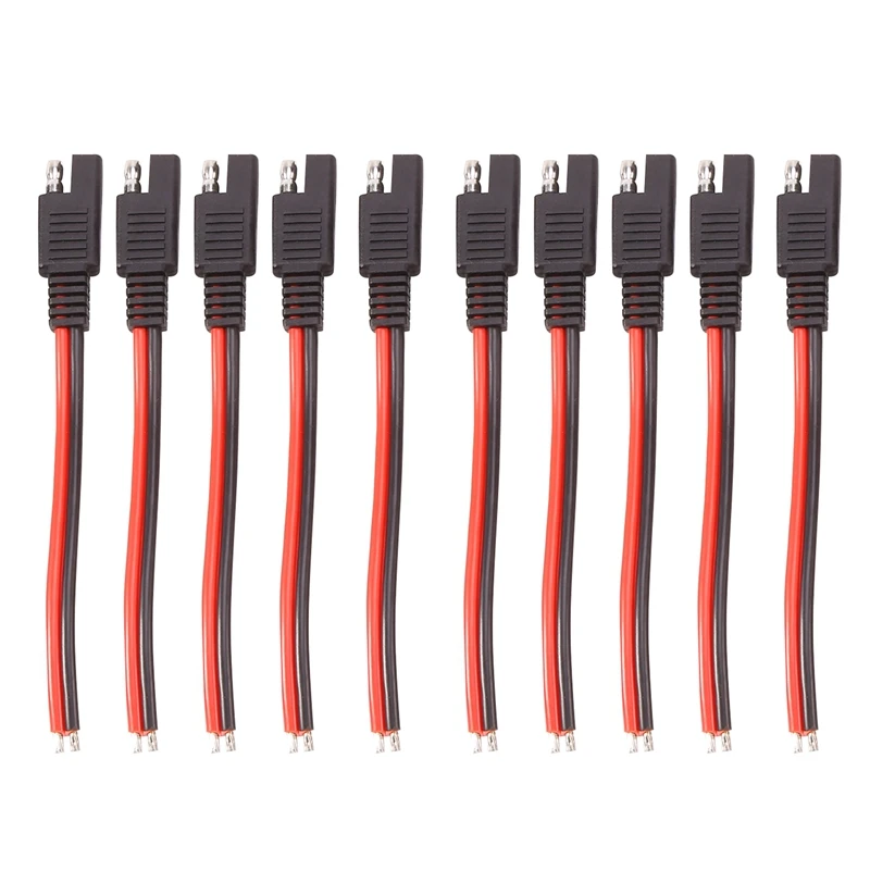 10PCS 15CM SAE 2 Pin Quick Connector Disconnect Plug 14AWG SAE Extension Cable Wire Harness For Motorcycle Solar Panel