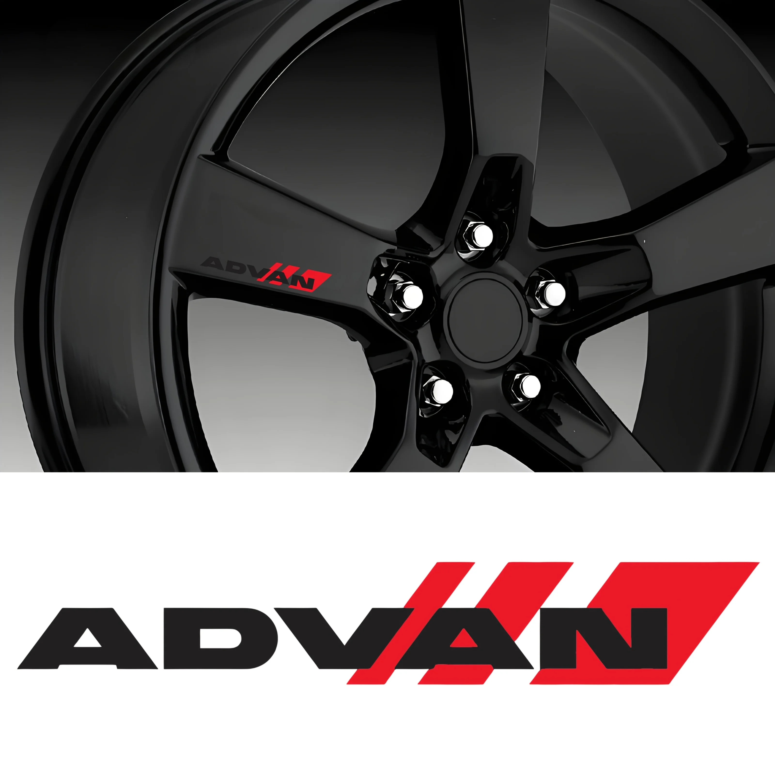 ADVAN سباق عجلة حافة ملصقات مصورة 4 قطعة PVC شعار السيارة شارة السيارات الخارجية ضبط اكسسوارات الديكور مقاوم للماء