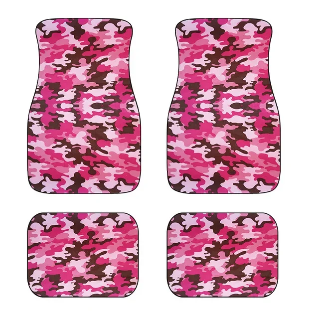 Car Carpet For Women Fashionable Camouflage Vector Illustration Millatry Print Fancy Car Floor Mats Non-Slip For Car SUV Van