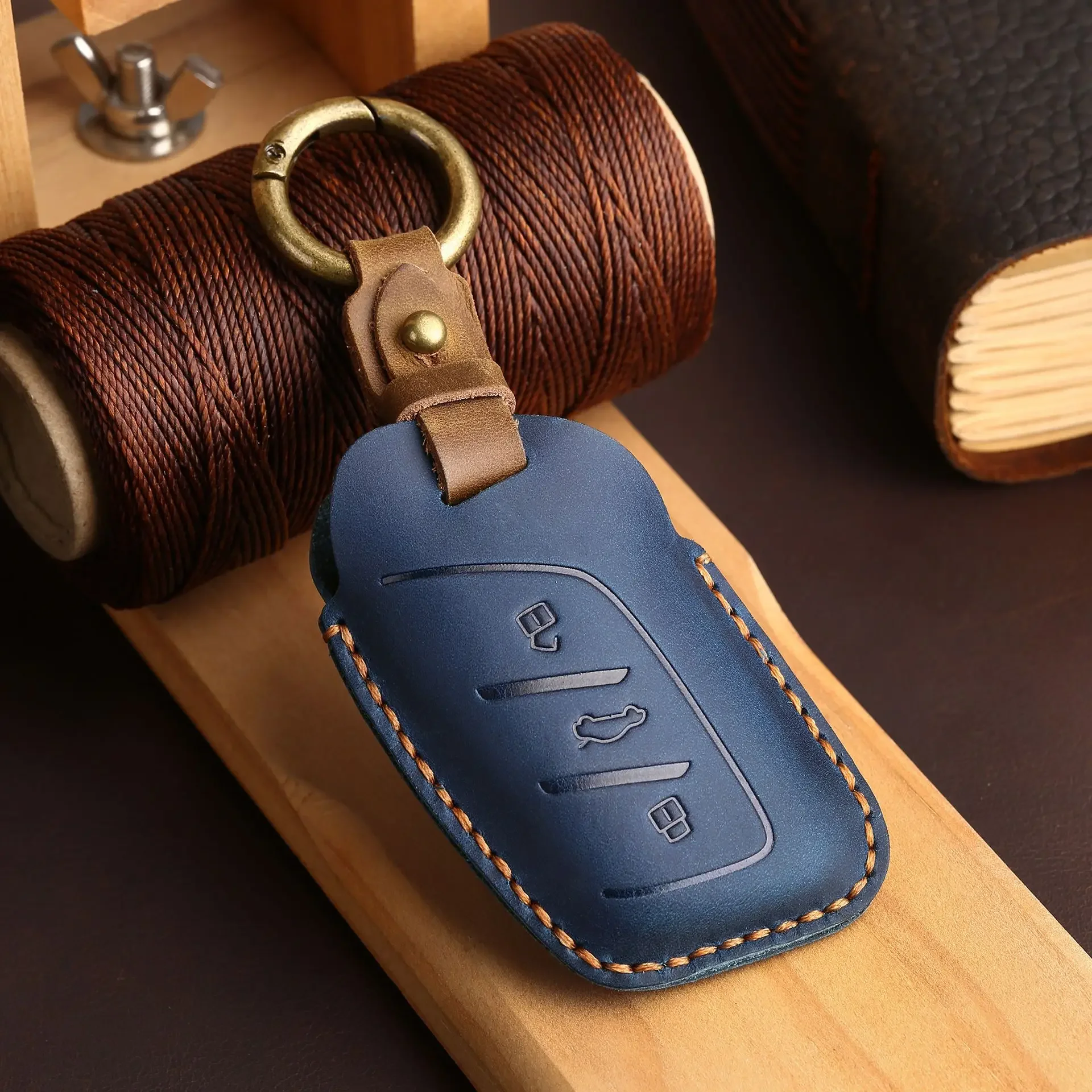 

1pc Leather Car Key Case Cover For MG4 MG5 MG6 MG ZS EV HS EHS ZX GT For Roewe RX3 RX8 ERX5 RX5 I6 I5 Shell Holder Accessories