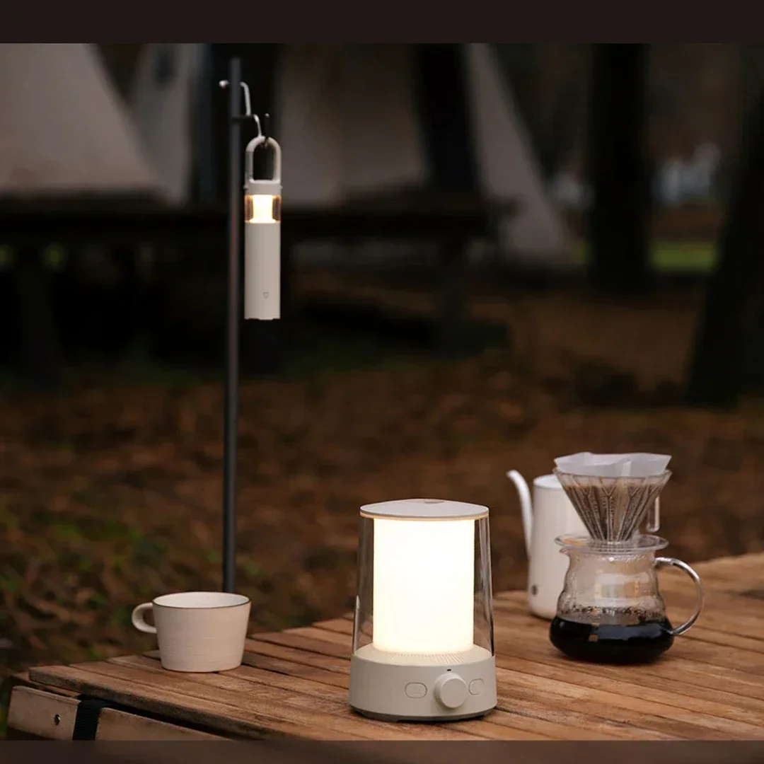 Xiaomi Mijia 분할 캠핑 램프 블루투스 제어 IP54 방수 3 in1 야외 캠핑 램프 손전등 다채로운 분위기 램프