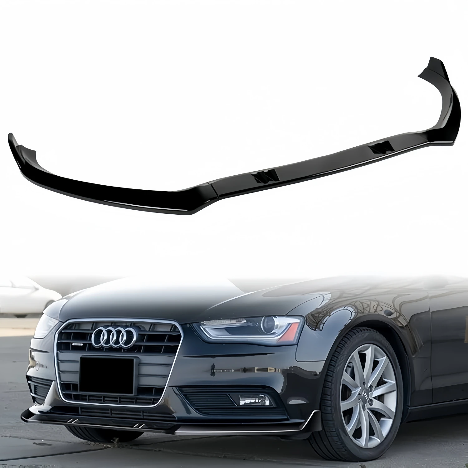 

3 шт., глянцевый черный автомобильный передний бампер, разделитель губ для Audi A4 B8.5 Facelift S-line Standard Saloon Avant 2013-2016, комплекты тюнинга кузова
