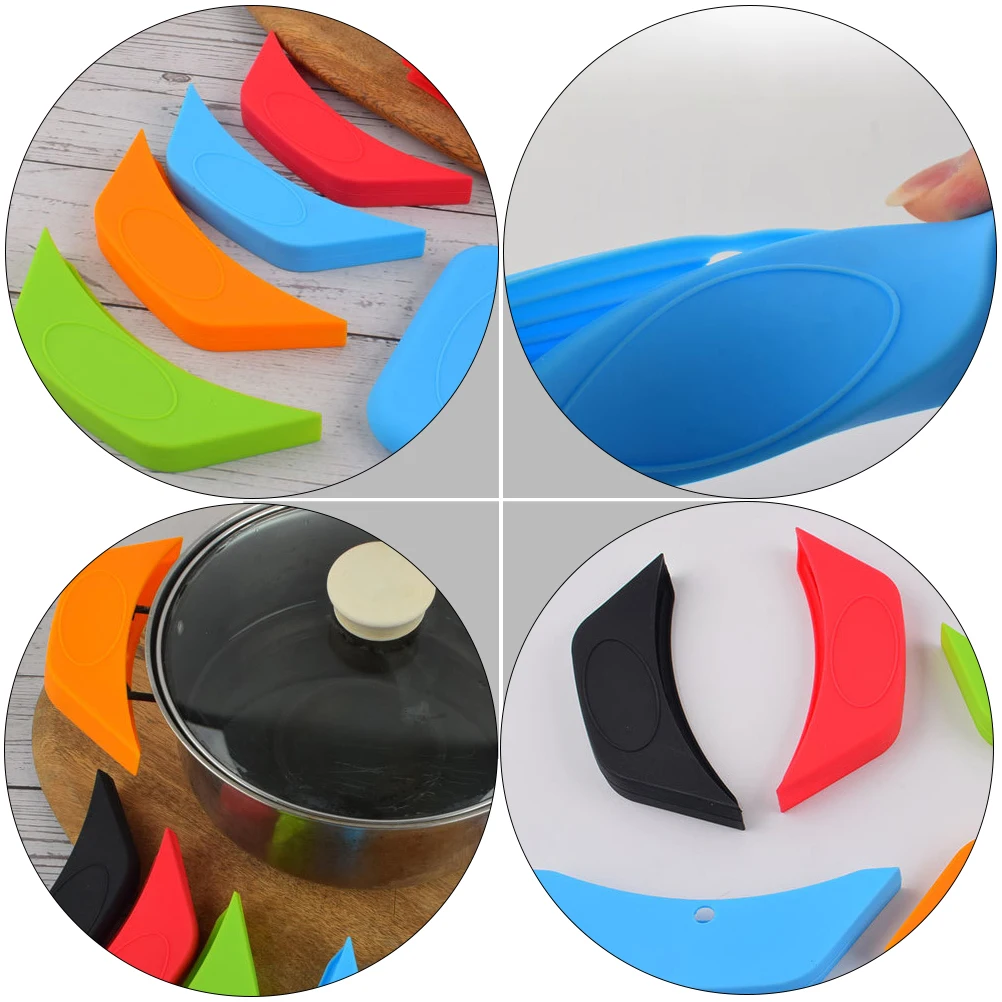 

5pcs Silicone Pot Handle Covers Heat Resistant Non-Slip Pan Protectors For Kitchen Cookware Insulation Grips Oven Safety