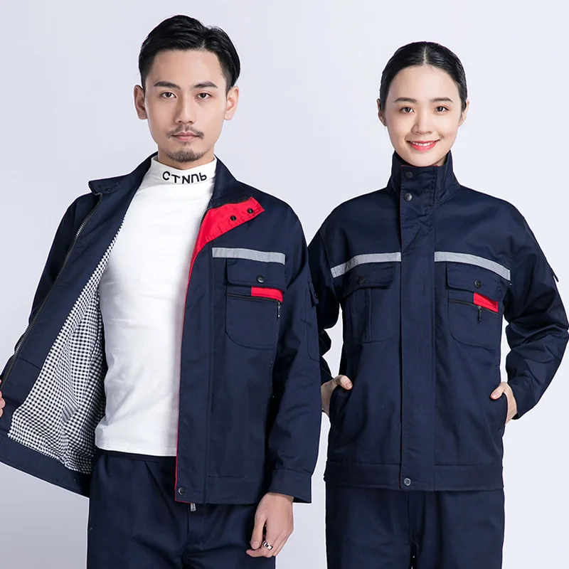 Autumn Winter Thick Work Clothing With Lining Wear Resistant Mechanical Working Uniforms Auto Repairman Labor Coveralls Worksuit