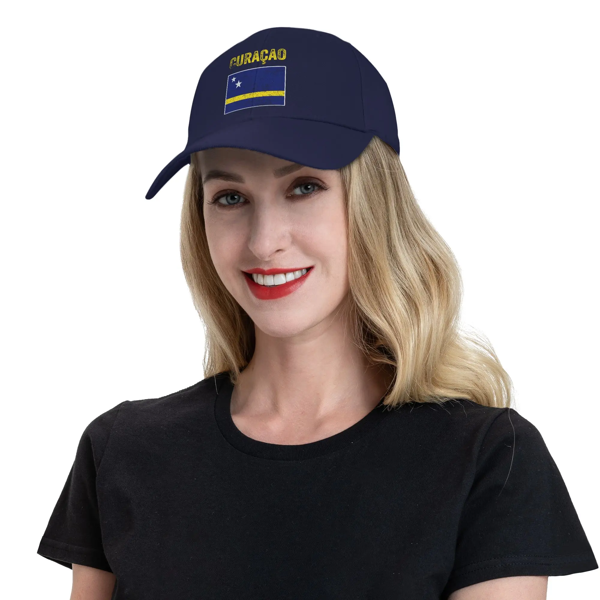 Summer Baseball Cap Curaçao Flag Caribbean soccer football Merch For Men Women Golf Cap Classic  Sun Cap Adjustable