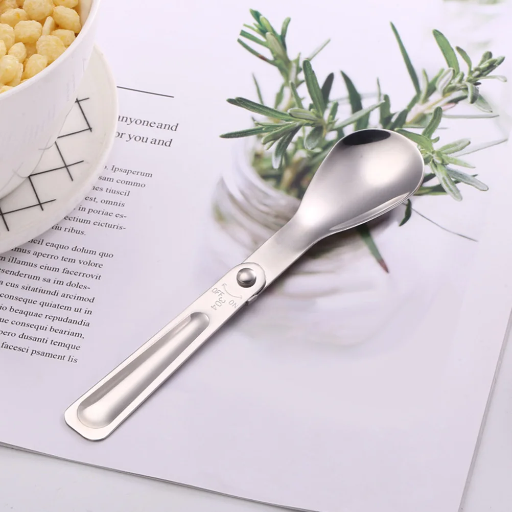 

Foldable Cutlery Fold up Foldable Cutlery Durable Portable Travel Spoon Camping Hiking Stainless Steel Spoon Picnic