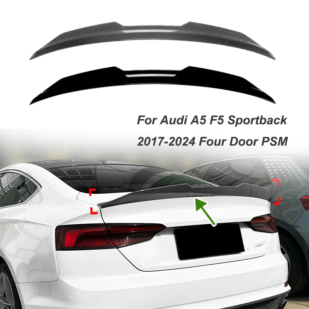 For Audi A5 F5 Sportback 2017-2024 Four Door PSM Rear Top Tail Wing Spoiler Car Body Kit Modification