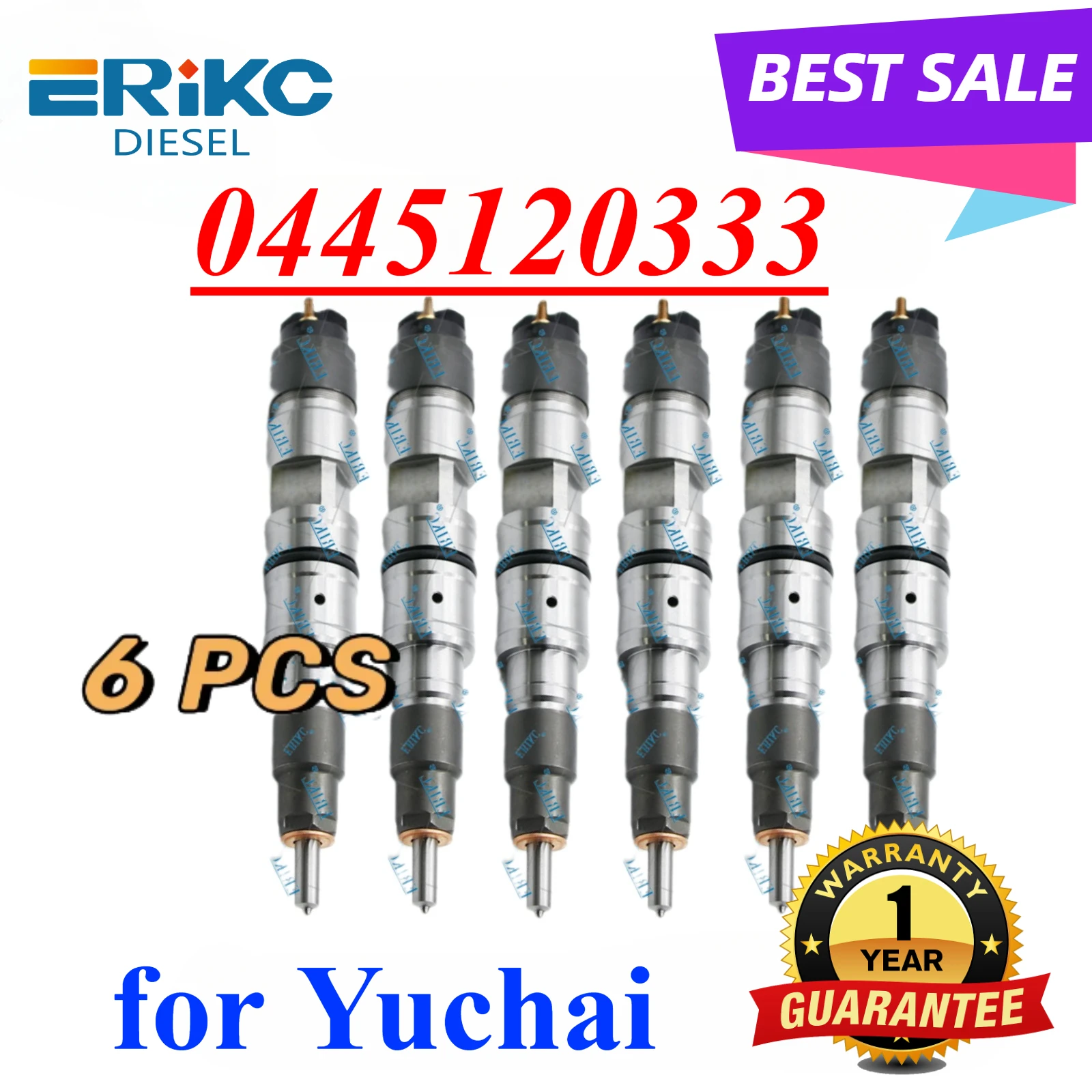 

6 шт. 0445120333 CR Топливная форсунка 0 445 120 333 Дизельный распылитель Injectin 0445 120 333 для Yuchai