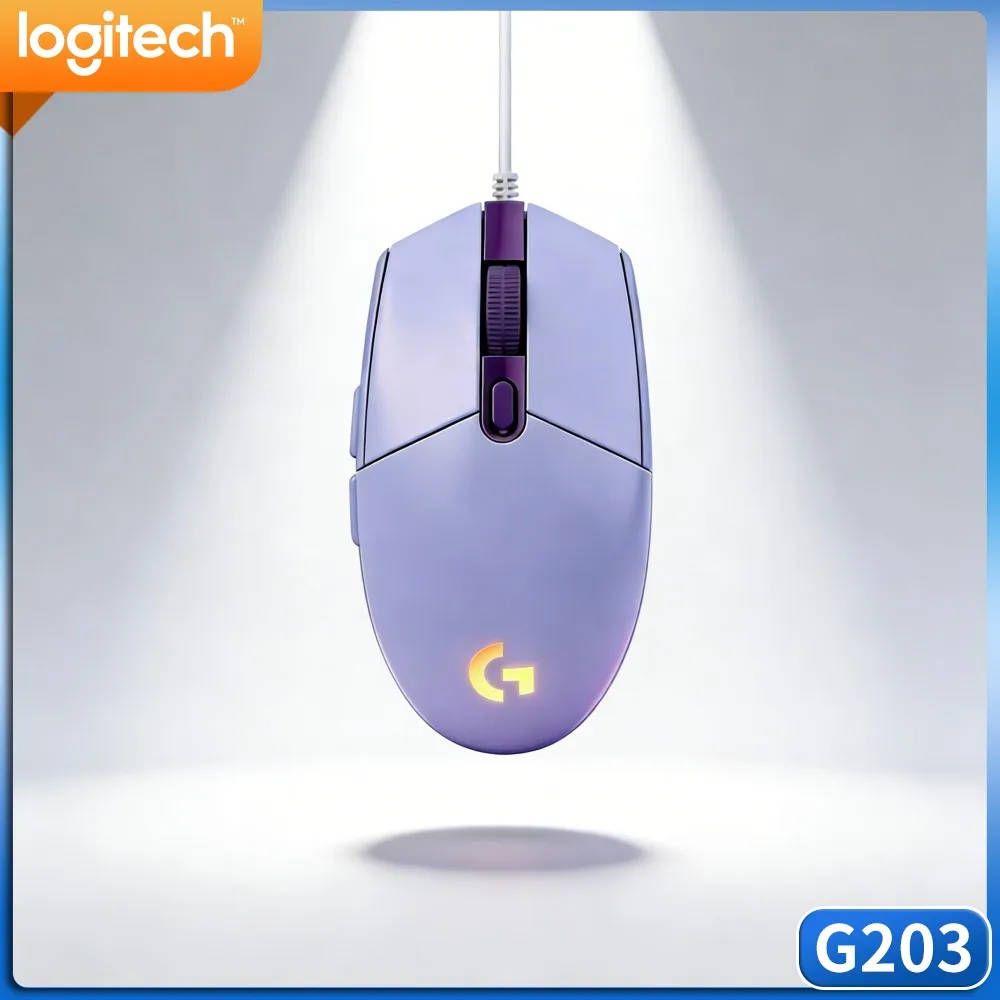 Logitech G203 Wired Gaming Mouse RGB Backlight Snappy Clicks Non‑Slip Base USB For Competitive General Office Work
