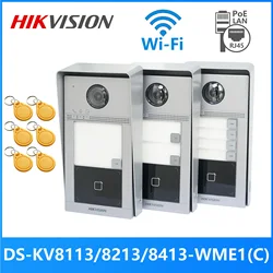 Hikvision 1-4 Knop DS-KV8113/8213/8413-Wme1 (C) Ip Deurbel, Wifi Deurbel, Deurtelefoon, Video-Intercom, Waterdicht, Ic-Kaartontgrendeling