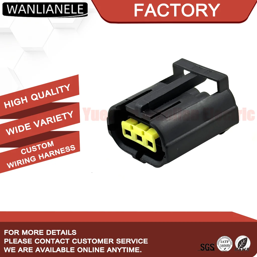 TE 344273-3 3 Pin Female Connector Housing Econoseal III 070 4.8mm Pitch 12V Fit ECU Sensor Non-Waterproof Black