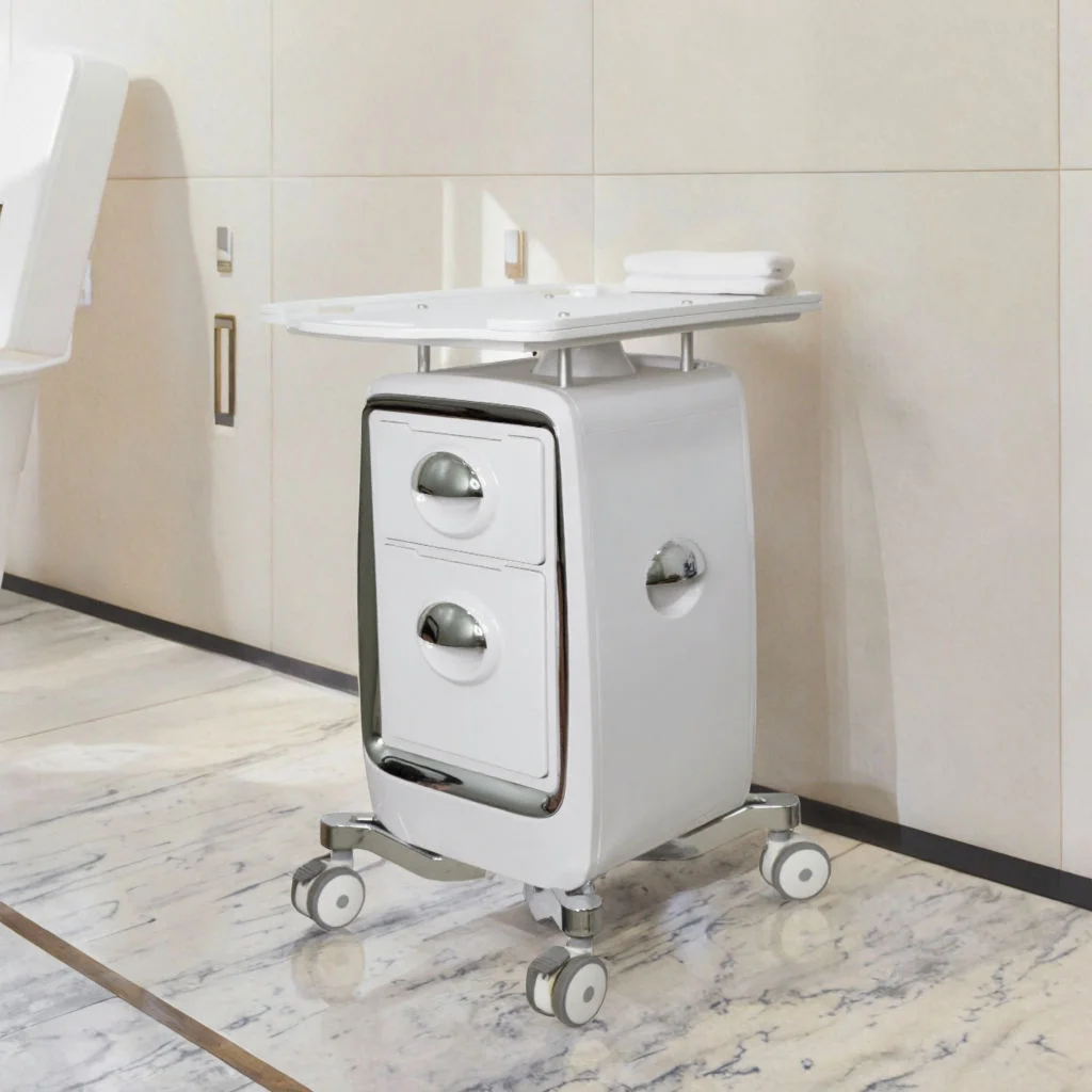 Modern Salon Hairdressing Trolley Carts Black Creatitve Portable Moveable Beauty Trolley Equipment for Barbershop