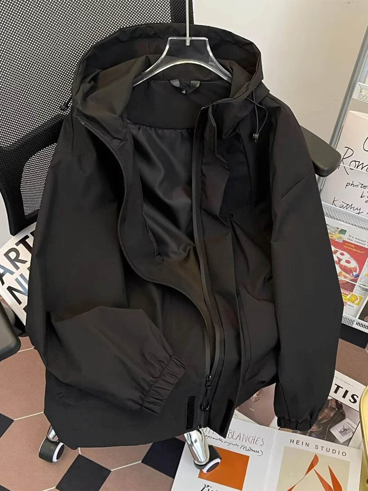 Outdoor Climbing Windbreaker Jacket Unisex Sports Windproof Workwear Advanced Hooded Sun Protection Baseball Uniform Coat