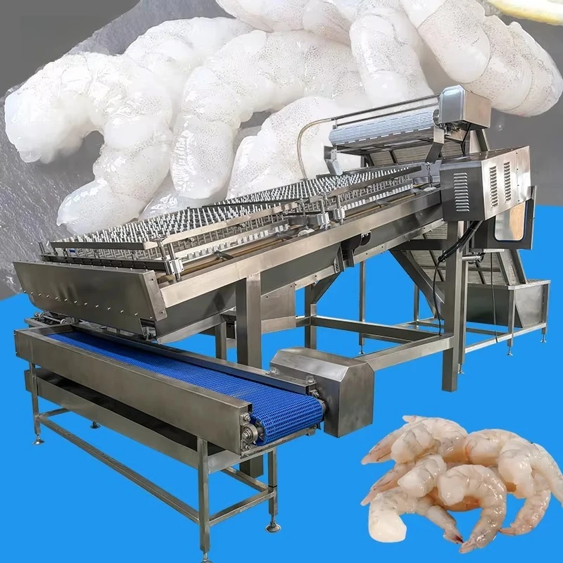 Automatic Commercial Shrimp Peeling Machine High Capacity 40 50kg h Farm Skin Cleaning Equipment 1 Year Warranty Customized