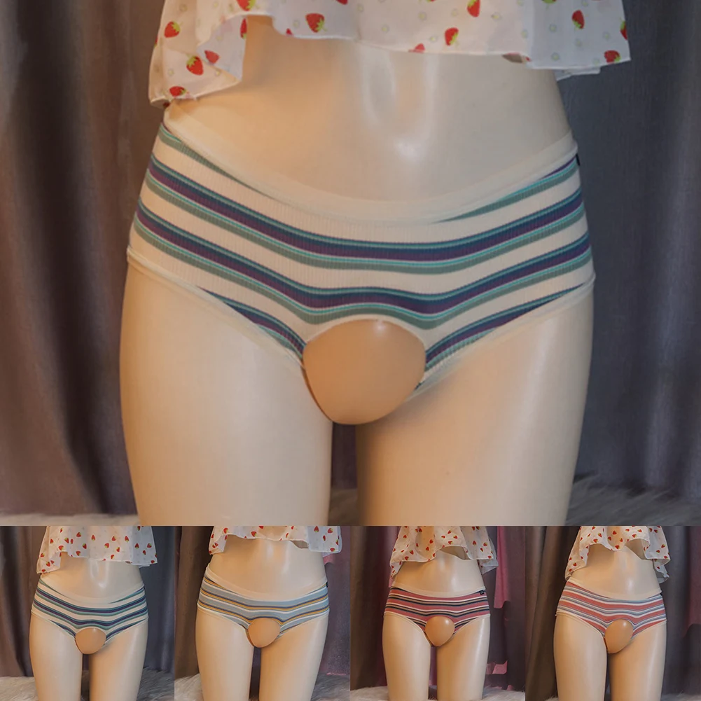 ملابس داخلية للرجال مفتوحة المنشعب للاستخدام المنزلي باللون البني العلامة التجارية الجديدة المخفية المفتوحة المنشعب ملخصات الكرة الحقيبة المشارب نمط الكرة الحقيبة