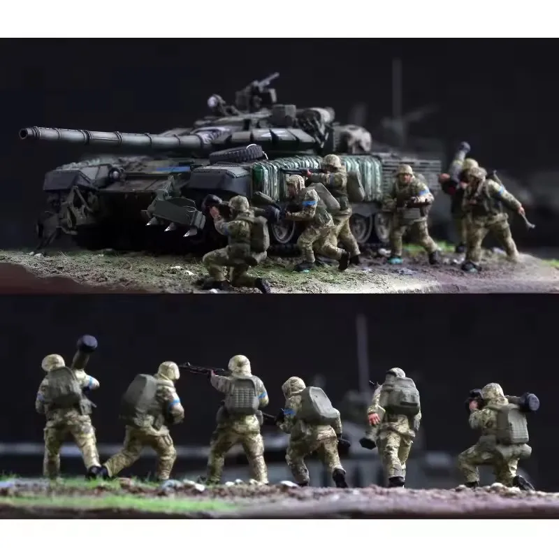 新しい 1:72 スケール 3D 印刷塗装モデル 6 個サポートチーム兵士アクションフィギュアおもちゃ DIY シーンアクセサリーディスプレイコレクション