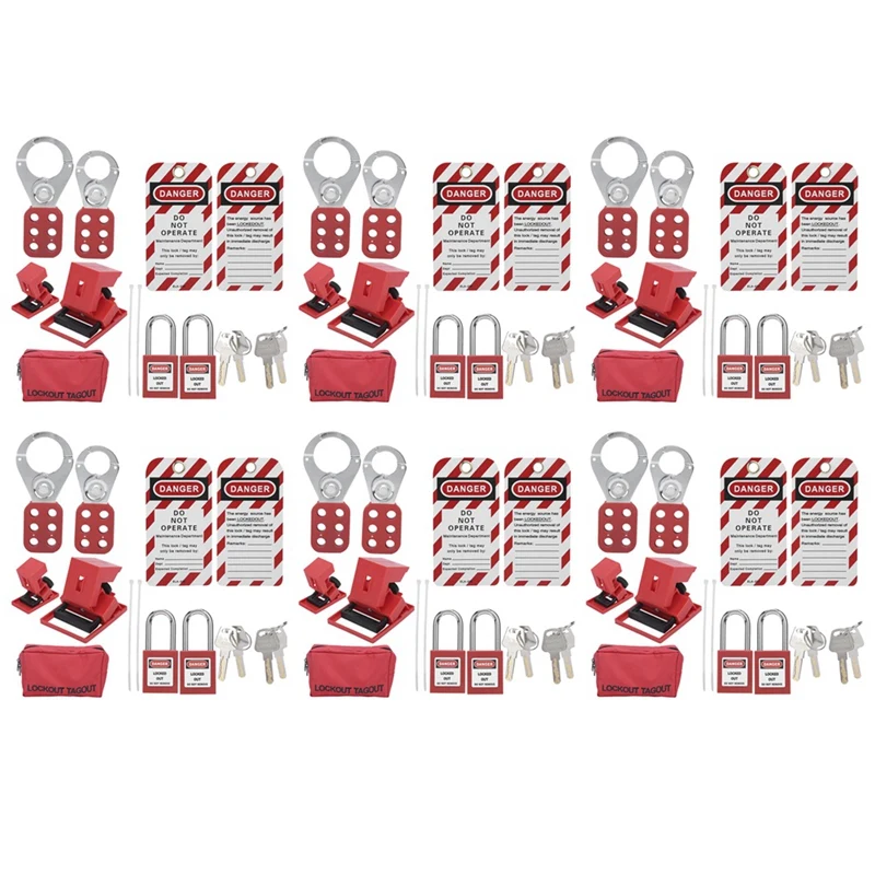 

54 PCS Lockout Tagout Locks Tags Set- Lockout Locks Keyed Different Safety Padlocks Lockout Station Lock Out Tag Out Kit