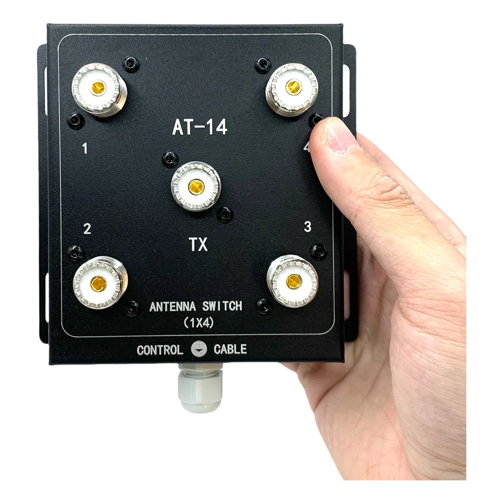 4-Way Coax Remote Antenna Switch Antenna Switch 1.8-60MHz Antenna Signal Switch Antenna Splitter Switch for Convenient Switching