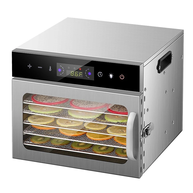 6 Layers Stainless Steel Food Dehydrator Digital Temperature Control Fruits Vegetables Air Drying Snacks Meat Dryer Machine