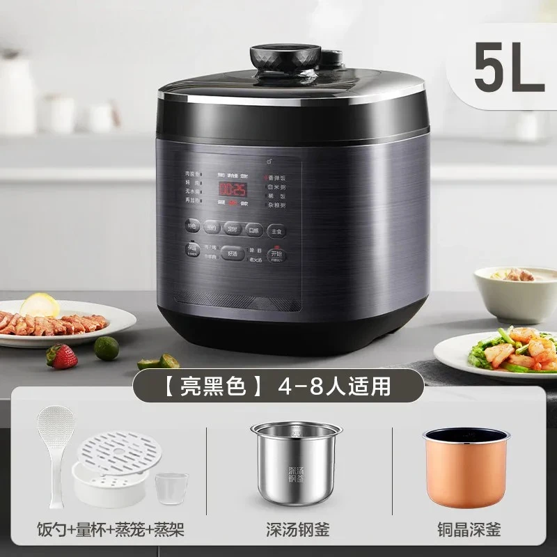 0-coating electric pressure cooker with double inner pots, intelligent timer