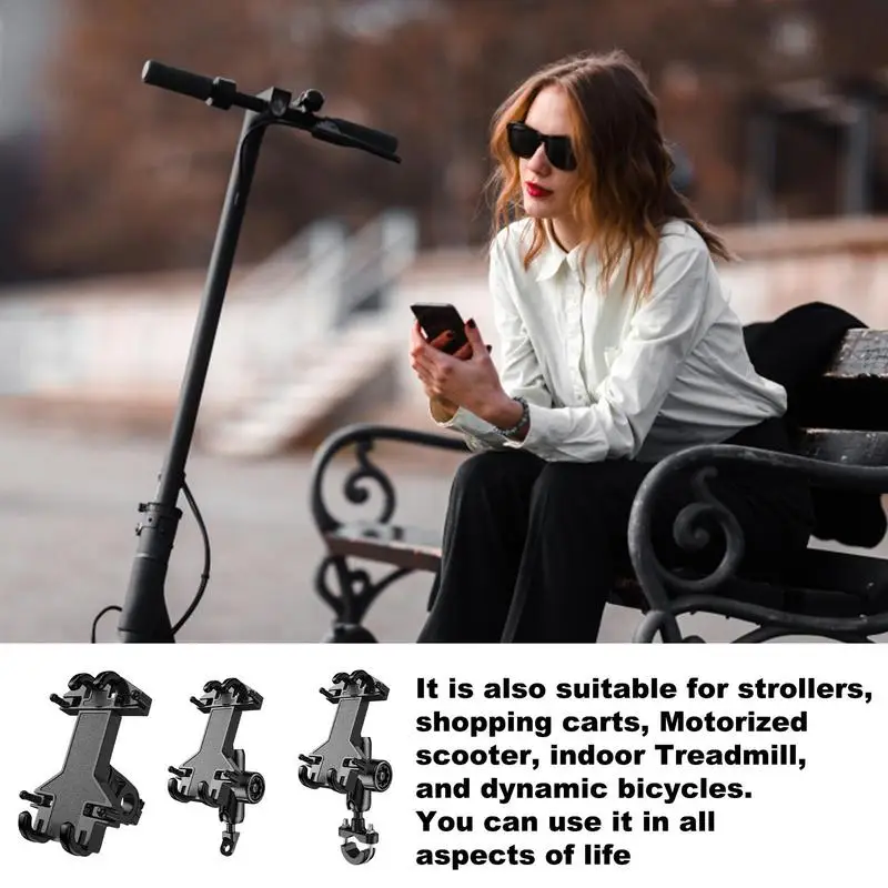 Motorcycle Phone Clip Phone Bracket With Safety Lock Shockproof Anti Theft Phone Clip Phone Clamp 360 Degrees Rotatable Mount