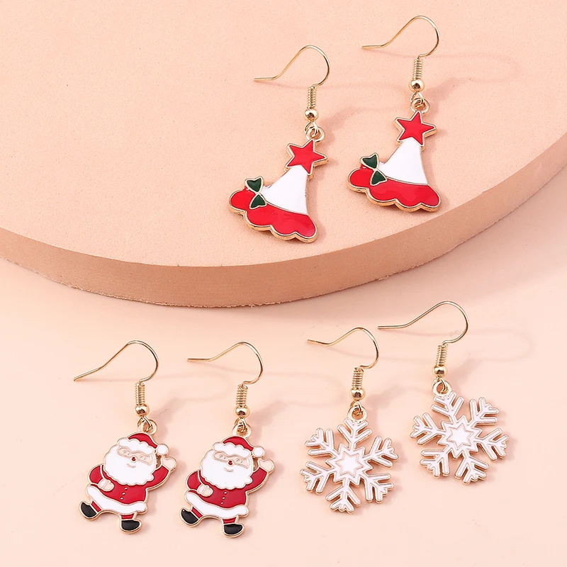 Modische Weihnachts-Ohrringe für Damen, Weihnachtsbaum-Hängeohrringe, Mädchen-Neujahrsfest-Schmuck, Geschenke – Detail 16