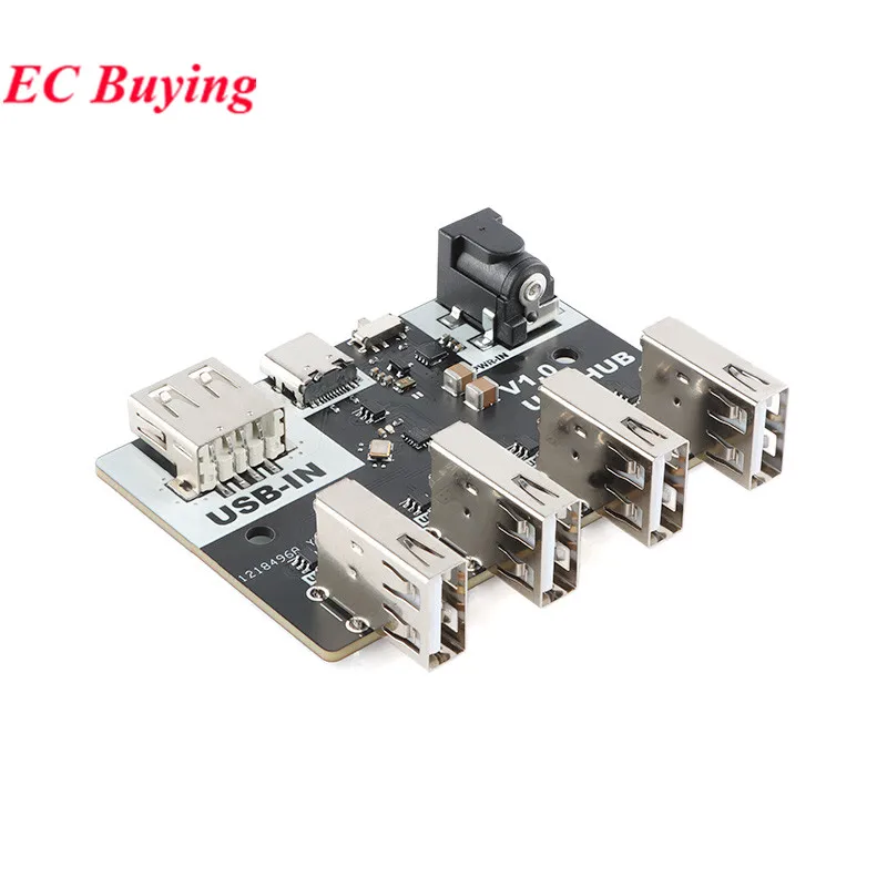 Módulo Hub CH334 4 Interface USB2.0 Hub Chip 40 MB/S 5V XL-USBHUB USB-A TYPE-C DC5.5 * 2.1 Interface