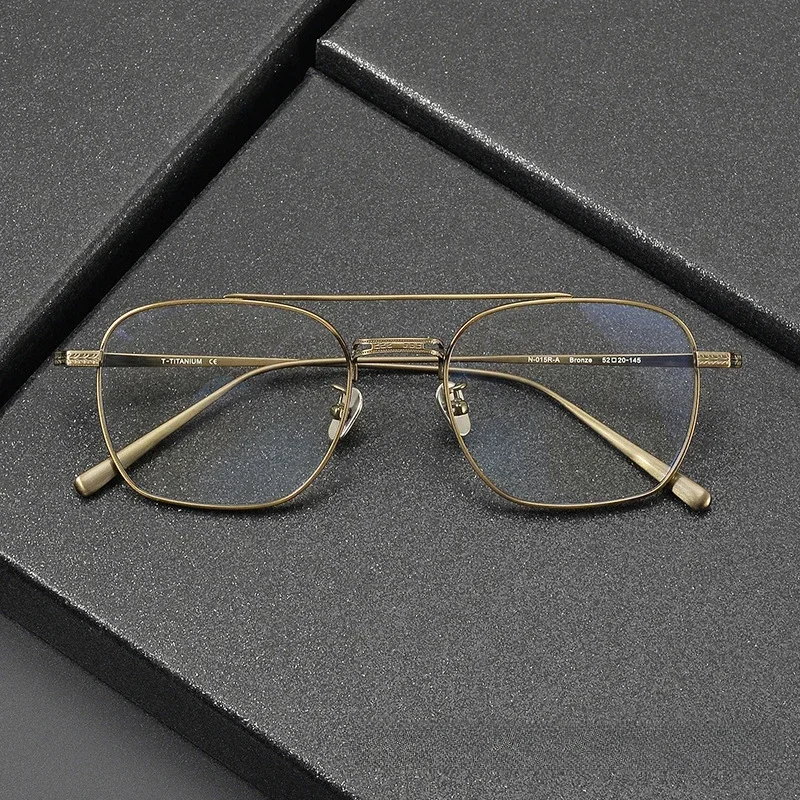 Top Grade Titanium Reading Pilot Square Glasses Frame for Male Prescription Japanese Large Myopia Eyeglasses Handmade Spectacle