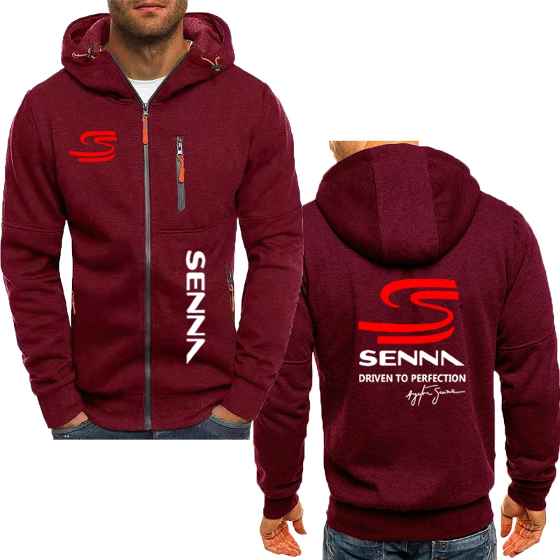 Felpa primavera e autunno 2024 Ayrton Senna felpa con cappuccio stampata con logo per uomo tuta con cappuccio da uomo in cotone pile di alta qualità