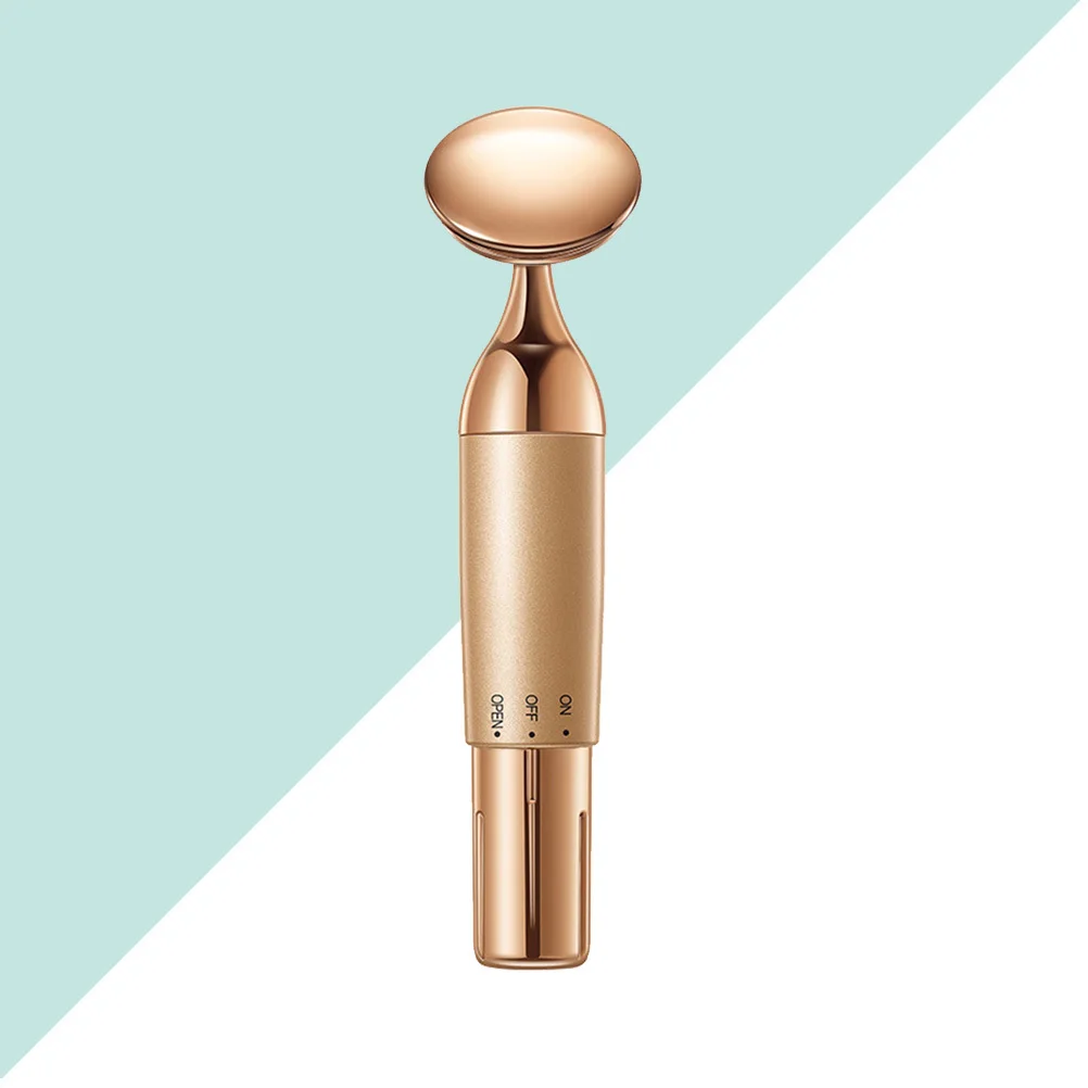 เครื่องนวดหน้าทองคำ 1 ชิ้น แบบพกพา ใช้ได้สองแบบ สำหรับนวดรอบดวงตาและใบหน้า พร้อมระบบสั่นสะเทือนความถี่สูง สำหรับการดูแลผิว