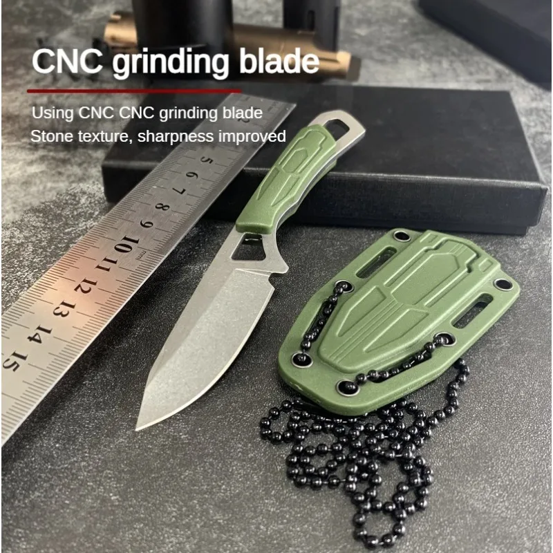 Outdoor self-defense knife, portable neck hanging knife, multifunctional creative mini self-defense knife, hanging chain