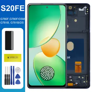 Bilashmart S20FE AMOLED Screen Digitizer Assembly with Frame Samsung Galaxy S20 FE G780F G781B LCD Dispaly Touch Screen Replacement